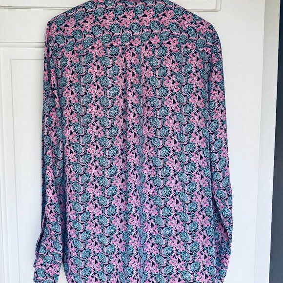 BR drapey blouse shirt, pink/green flowers, Size XS/S - Picture 4 of 8